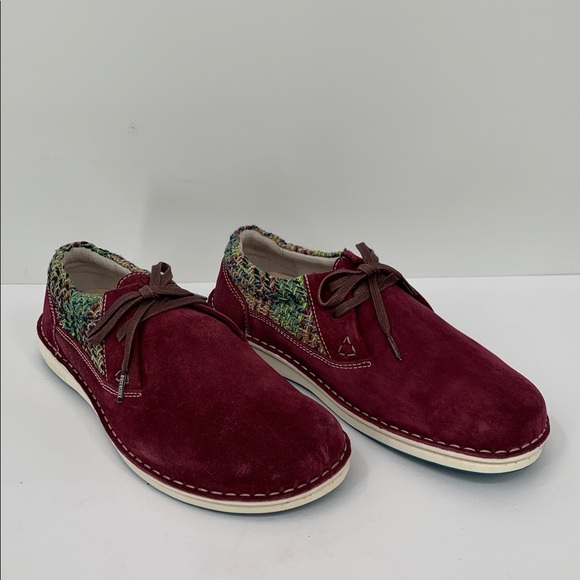 Birkenstock Memphis loafer shoe lace tie burgundy suede leather wine new 42 11 9 main image 5